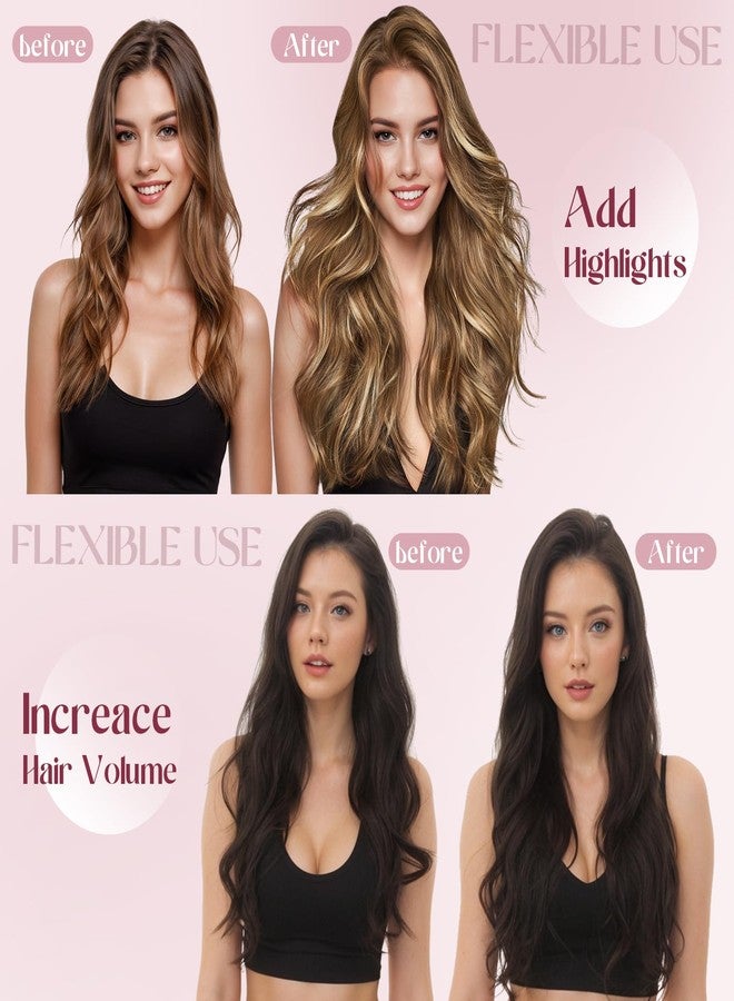 S-noilite 6Pcs Clip in Human Hair Extensions,Remy Single Short Clip in Hair Extensions 6Pcs 6clips Straight Dark Brown Seamless Hairpieces for Women 10Inch 31g - Image 4